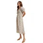 Romantic Floral Sweetheart Ruched Midi Dress with Puff Sleeves