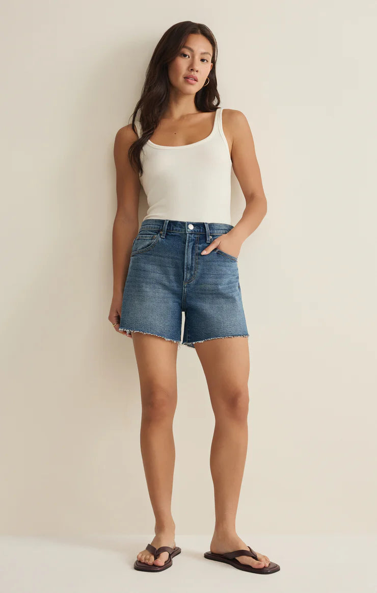 Z Supply Jonah Mid Rise Relaxed Denim Short