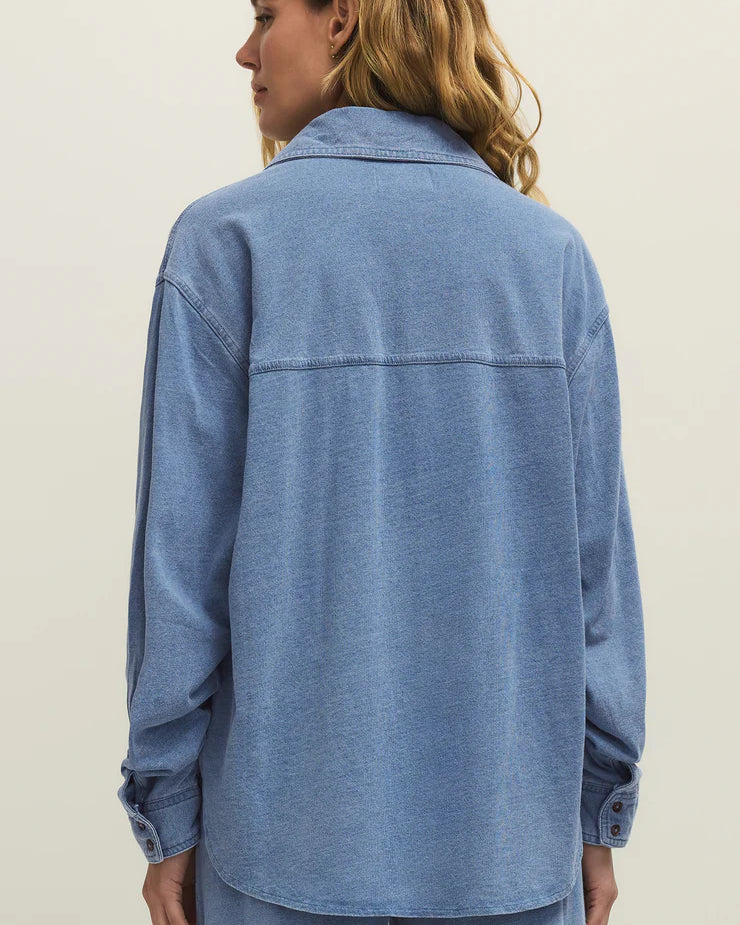 REESE JERSEY - DENIM BUTTON UP