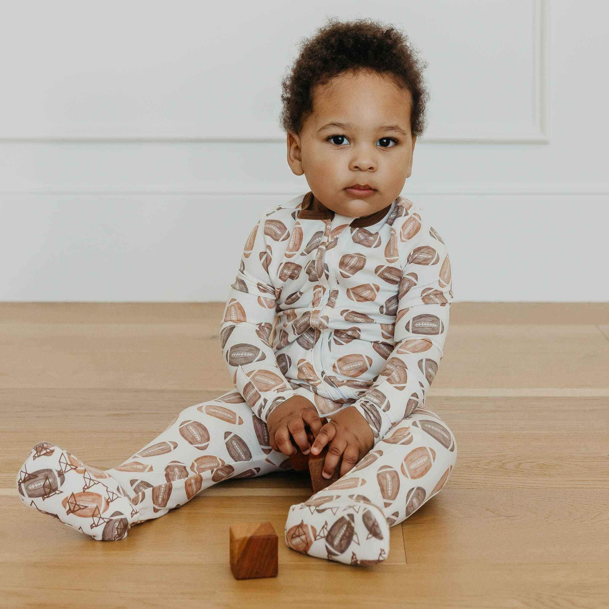 Copper Pearl Zip-Up Footie 6-12mo