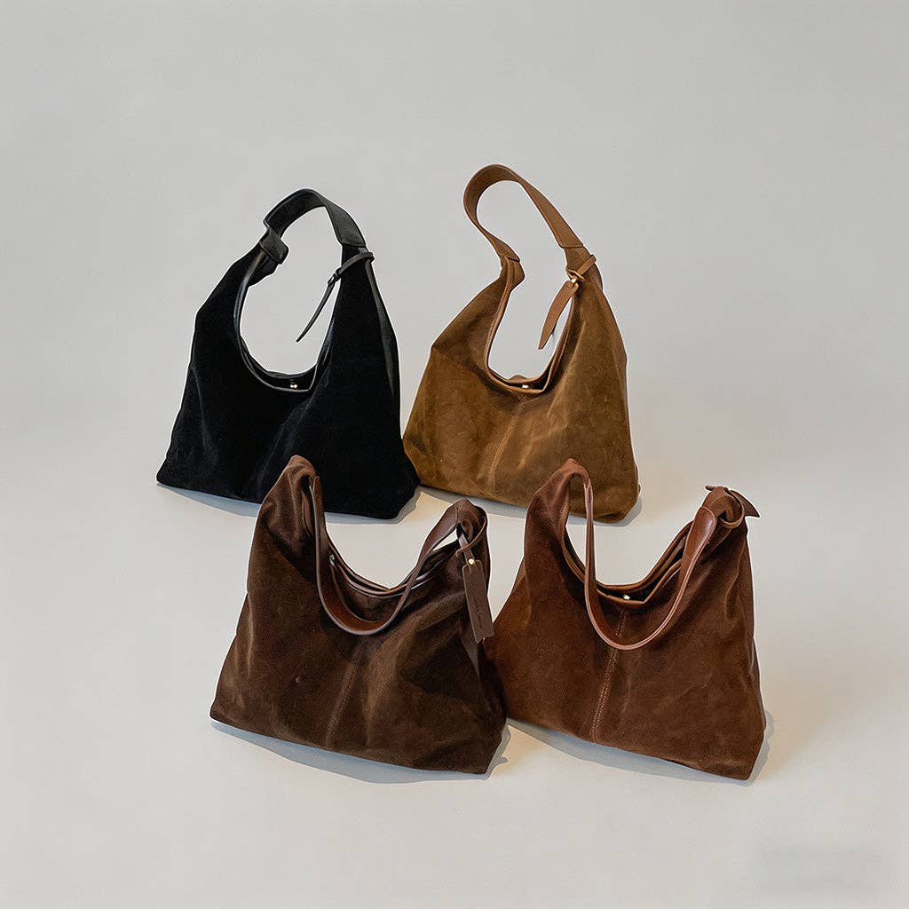 Suede Hobo Shoulder Bag