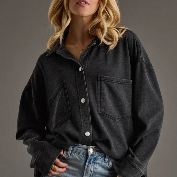 Black Super Soft Button Up
