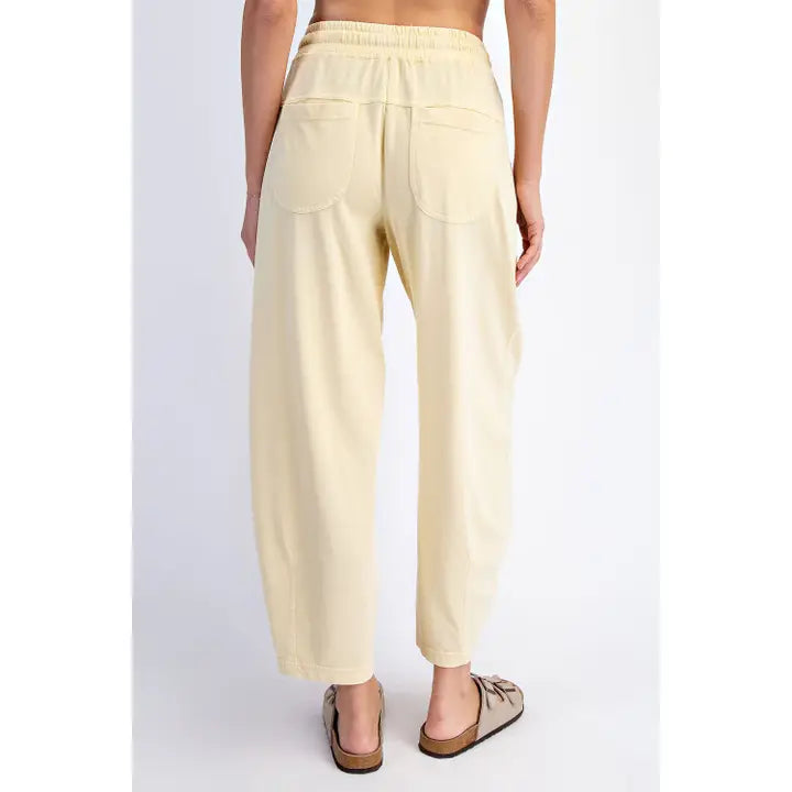 Mineral Washed Cotton Barrel Pant
