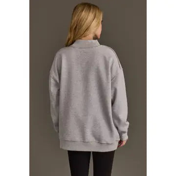 Lt. Gray Wine & Prosecco Reversible Sweatshirt