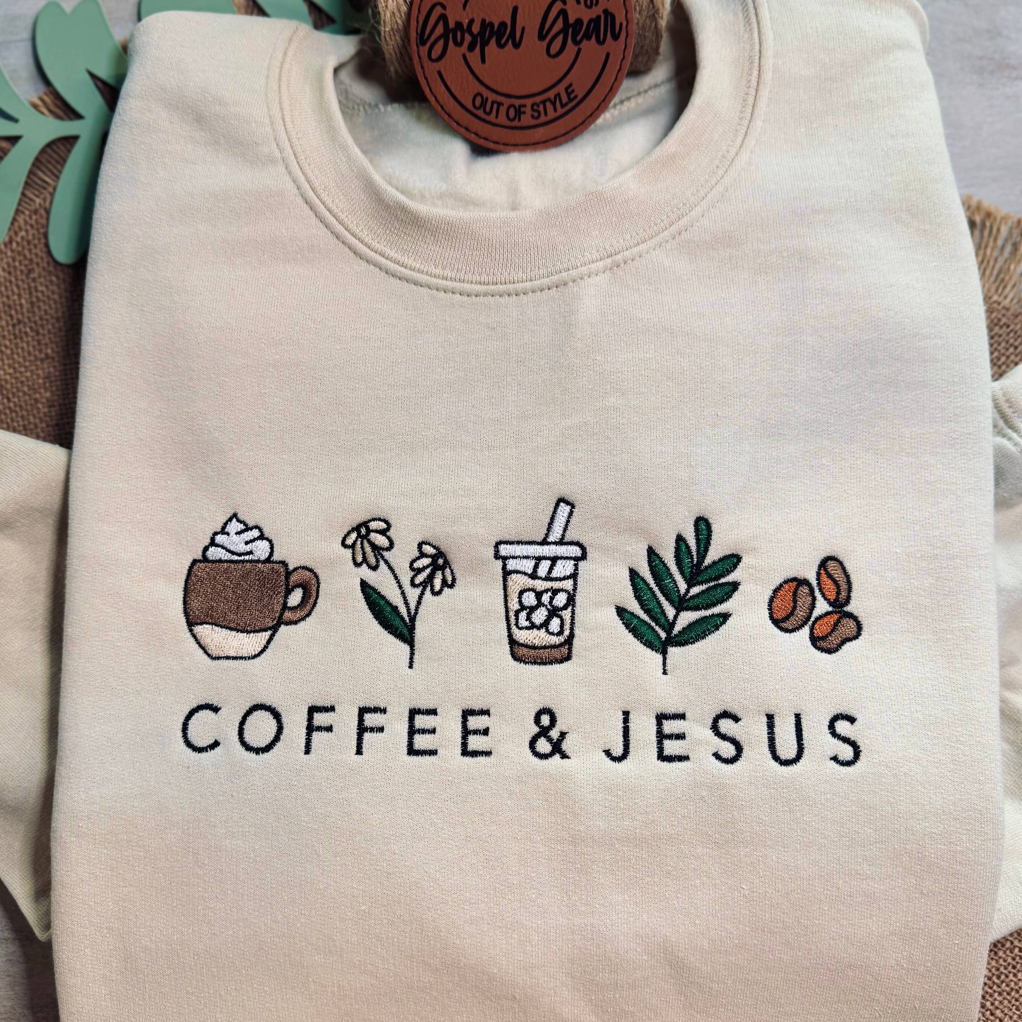 Coffee And Jesus Embroidered Shirt