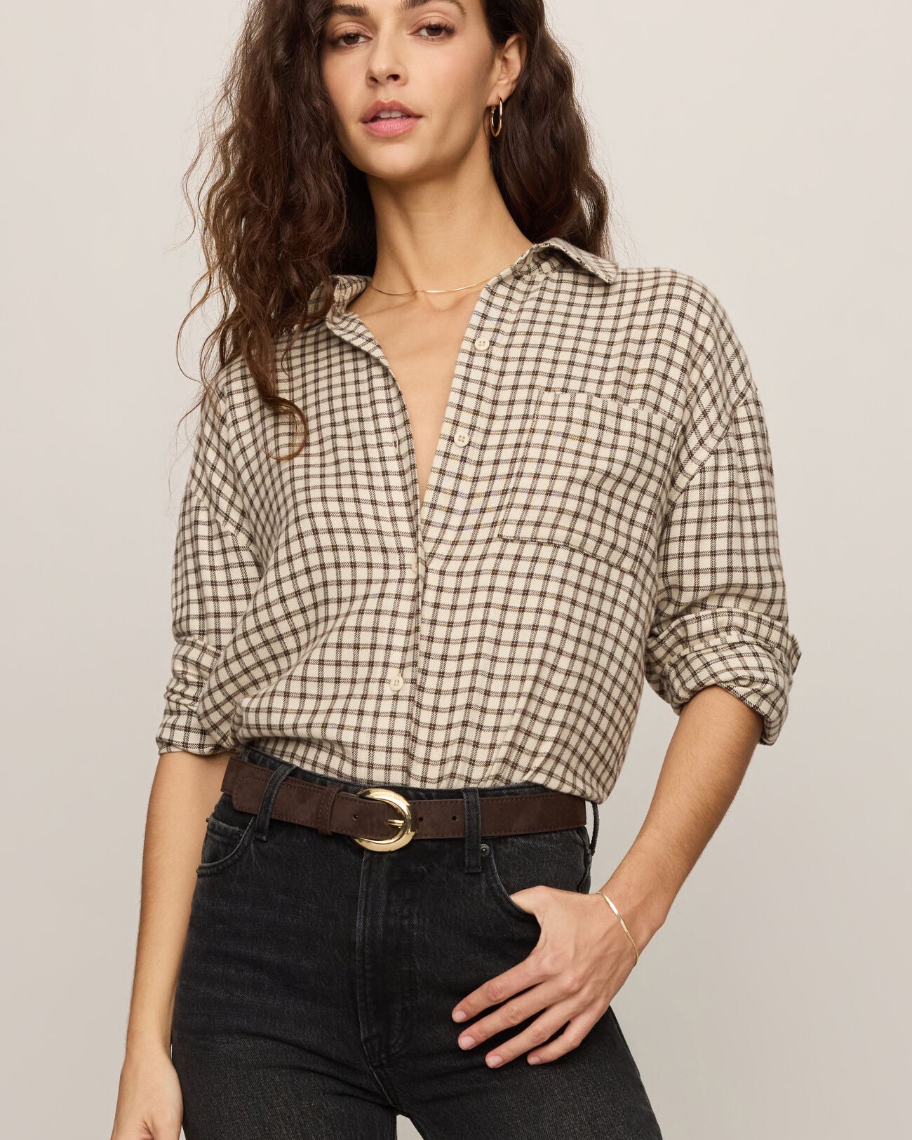 River Plaid Lightweight Flannel Button-Up