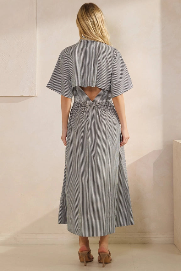 Tres Bien Striped Poplin Maxi Dress