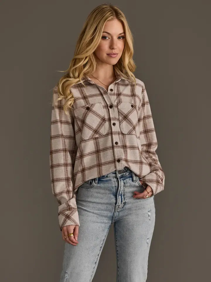 Panache Apparel Plaid Lightweight Button Up
