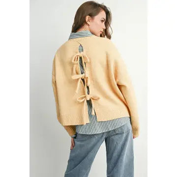 Solid Tie Back Sweater Top