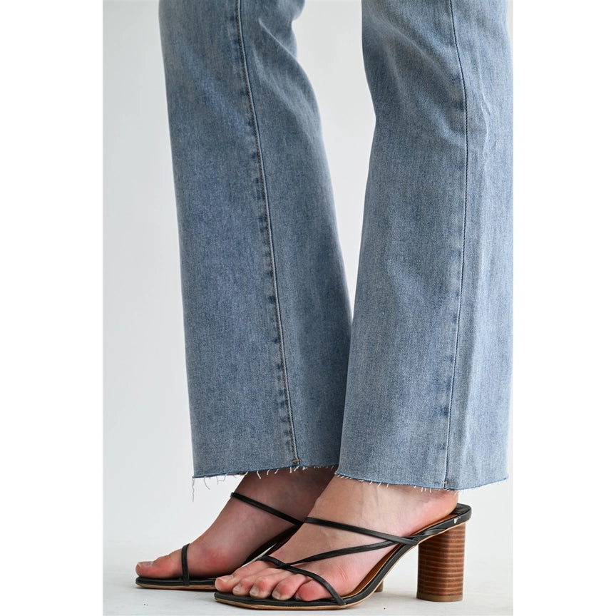 High-Rise Bootcut Raw Hem