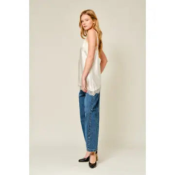 Seraphina Asymmetrical Satin Lace Camisole