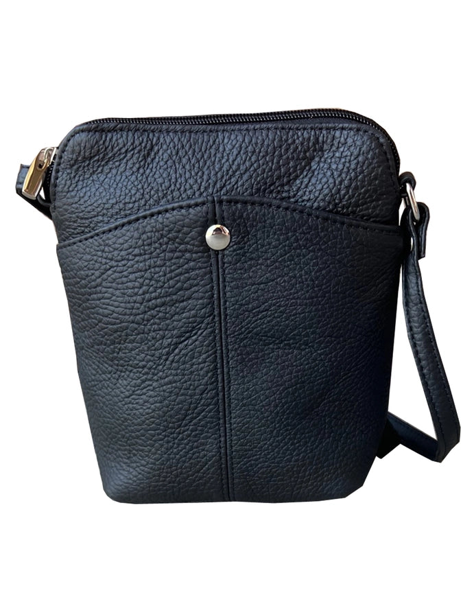 Genuine Cowhide Leather Mini Crossbody Bag & Multi-Pocket Phone Pouch
