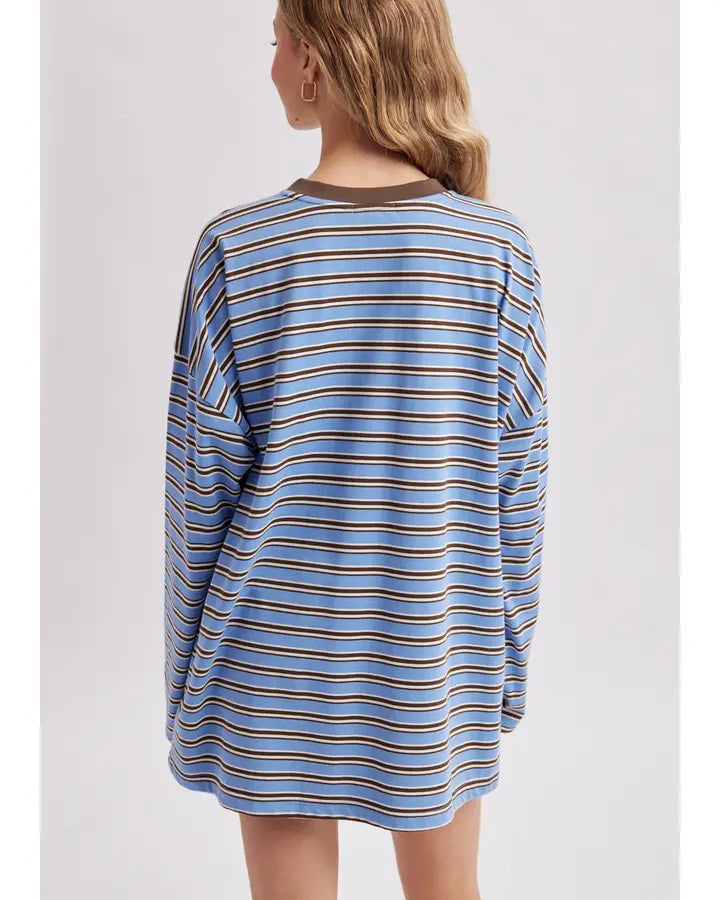 Piper Oversized Striped Crewneck Knit Top