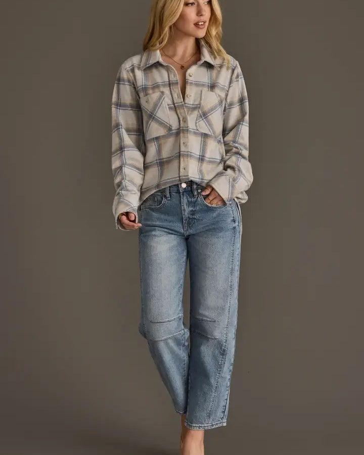 Panache Apparel Plaid Lightweight Button Up