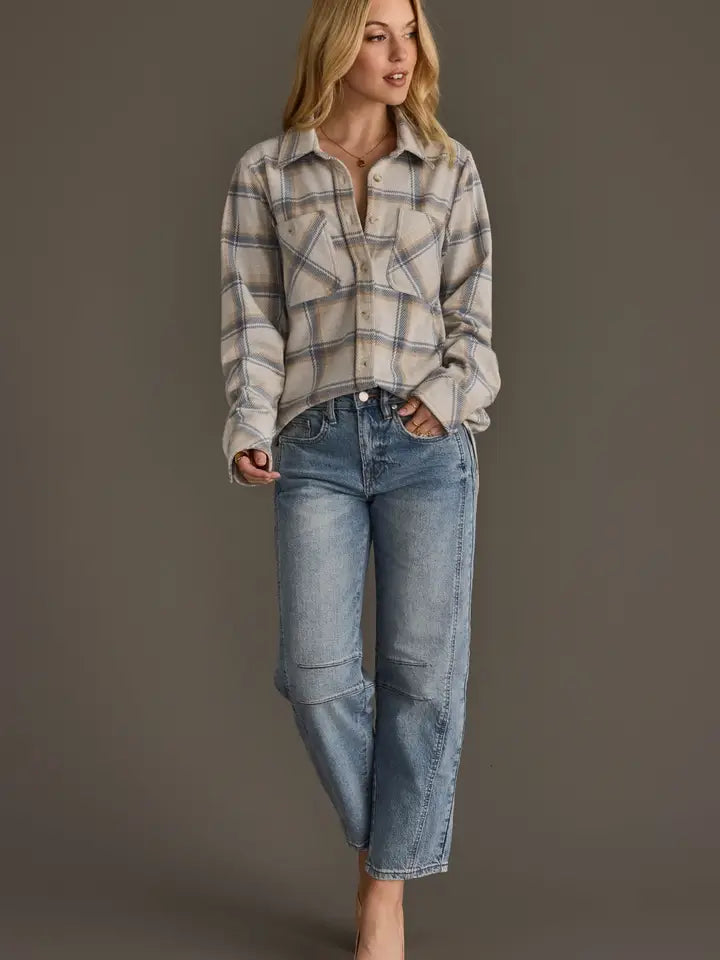 Panache Apparel Plaid Lightweight Button Up