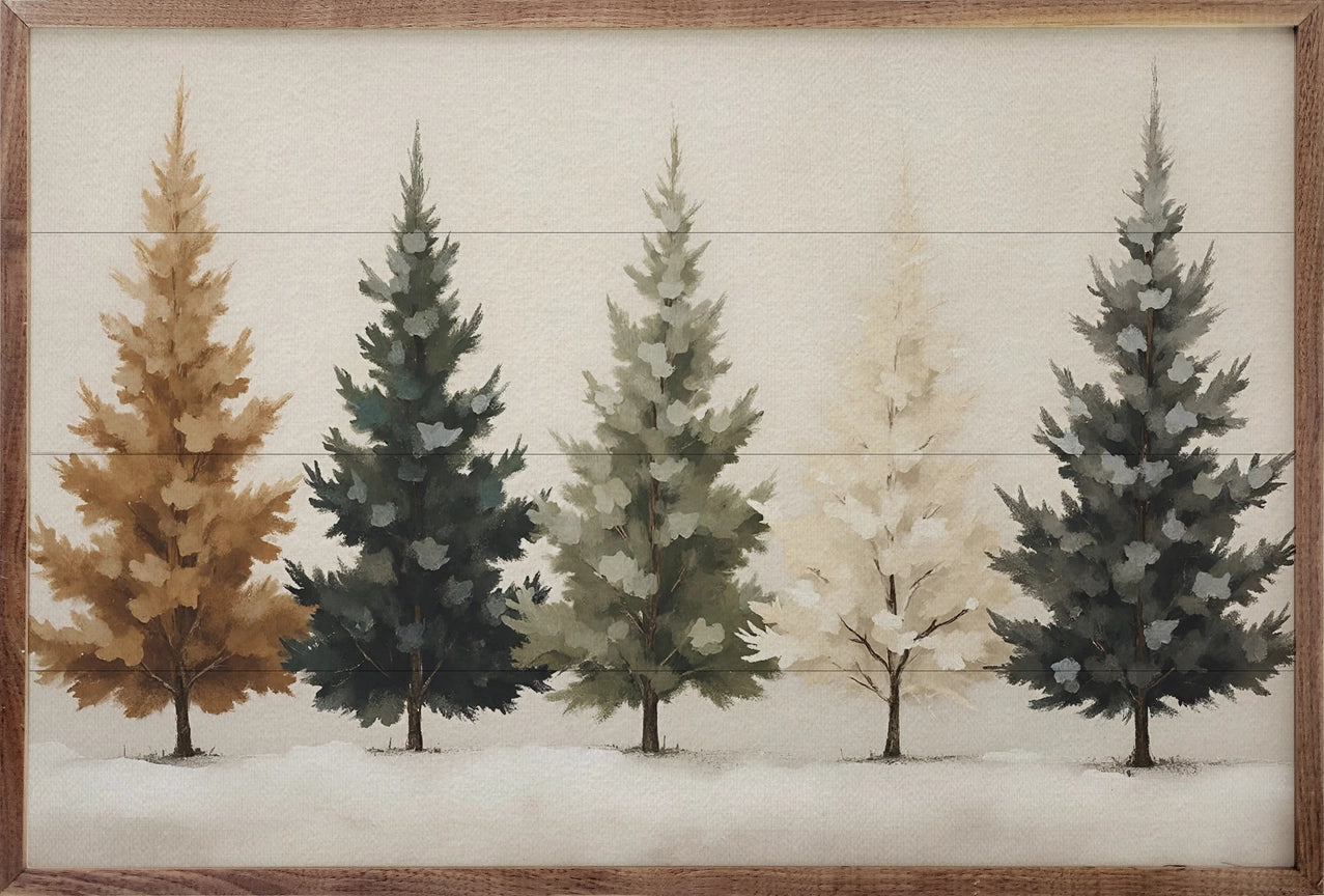 Colored Pine Trees 36x24