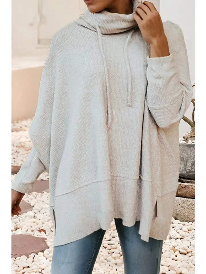 Ldc Knit Cowl Neck Oversize Top