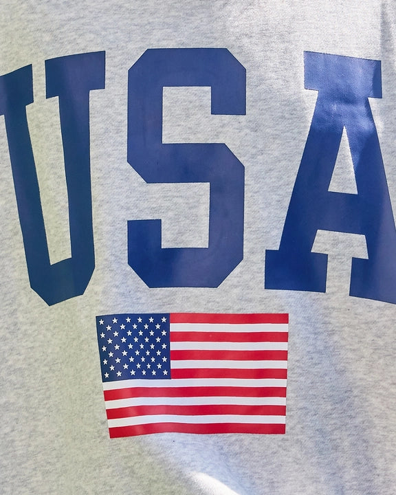 VINTAGEUSA Oversized Reversible USA & America Graphic Sweatshirt