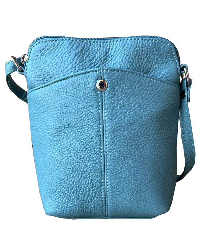 Genuine Cowhide Leather Mini Crossbody Bag & Multi-Pocket Phone Pouch