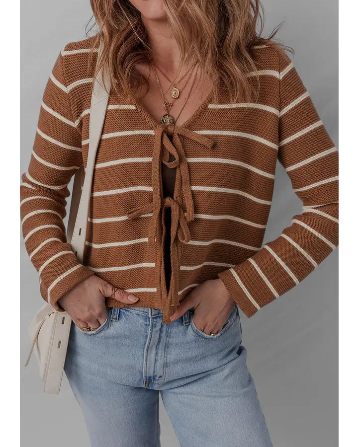 Ldc Tie Front Knit Cardigan Sweater