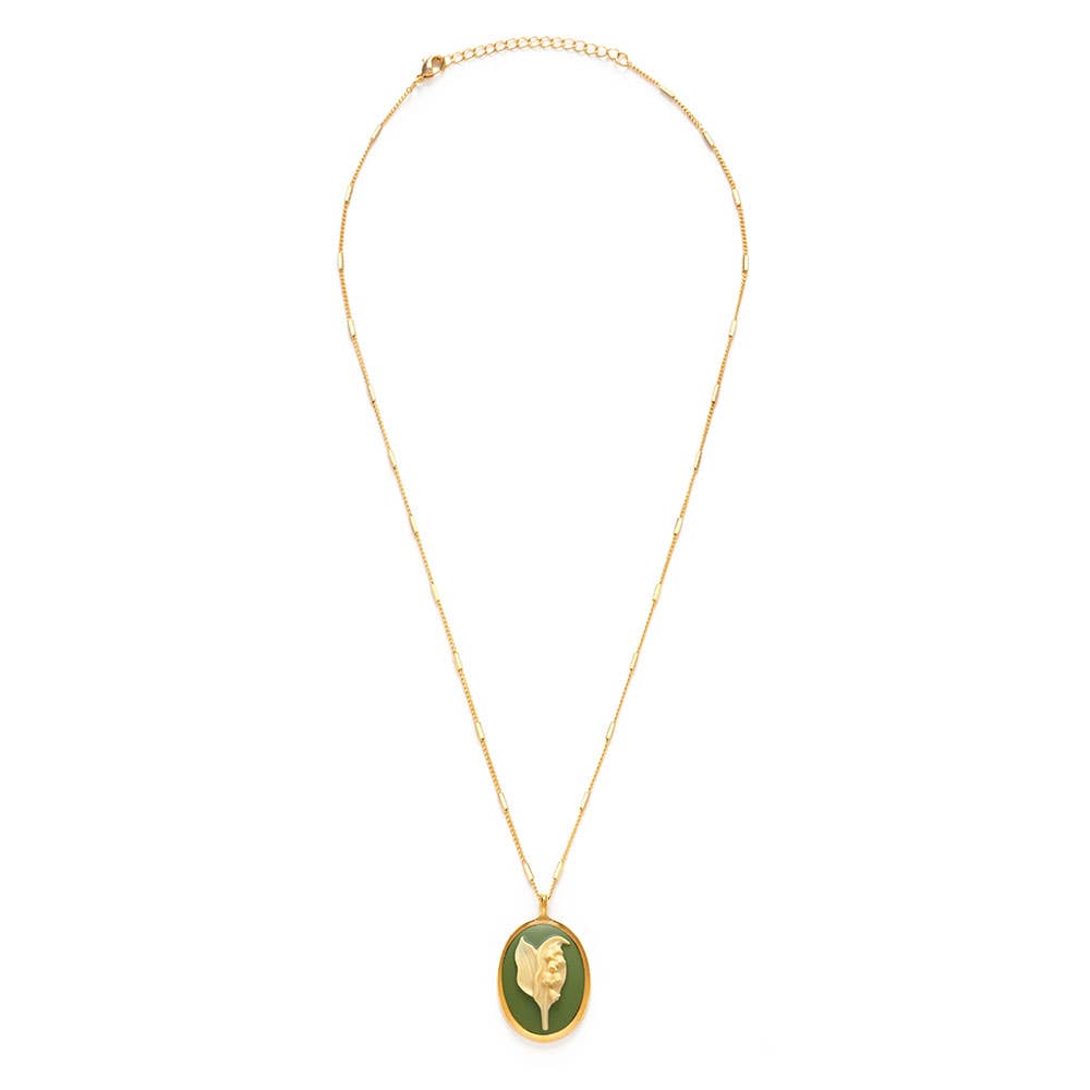 Lily of the Valley Vintage Cameo Necklace