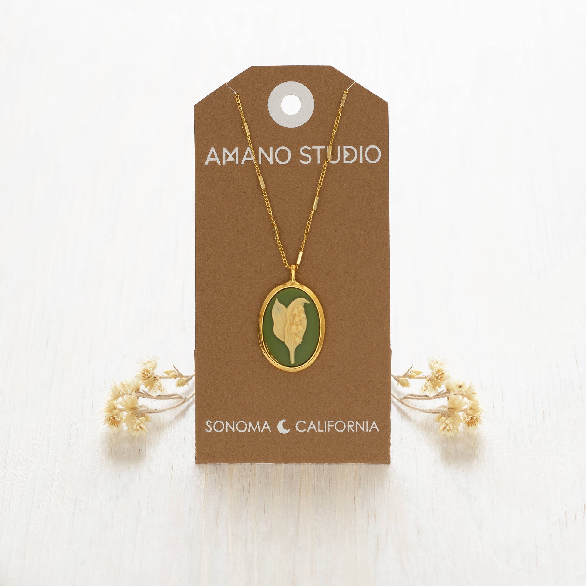 Lily of the Valley Vintage Cameo Necklace