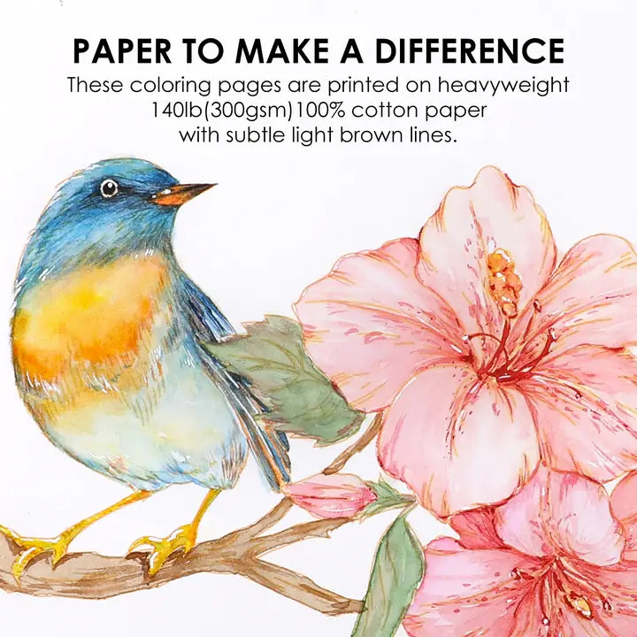 Grabie 15 sheet Watercolor Coloring Book