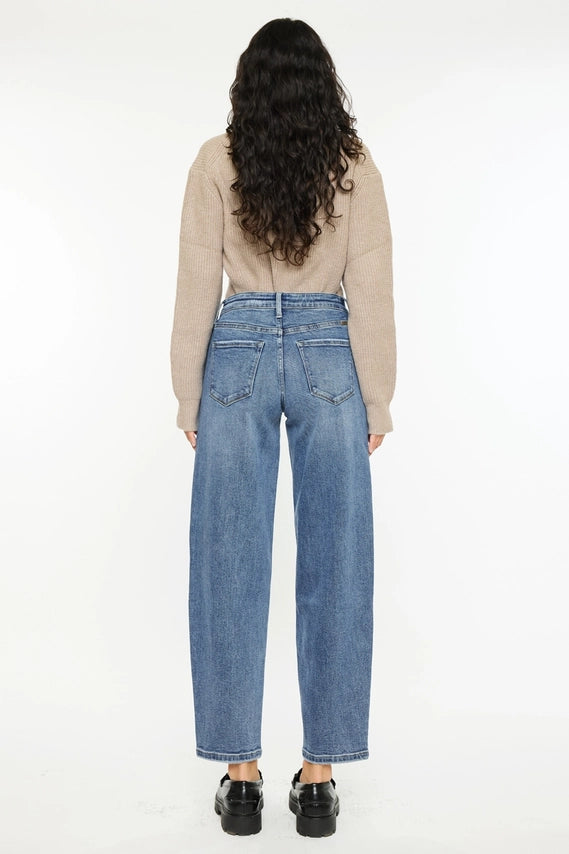 Kan Can  High Rise Barrel Fit Jeans