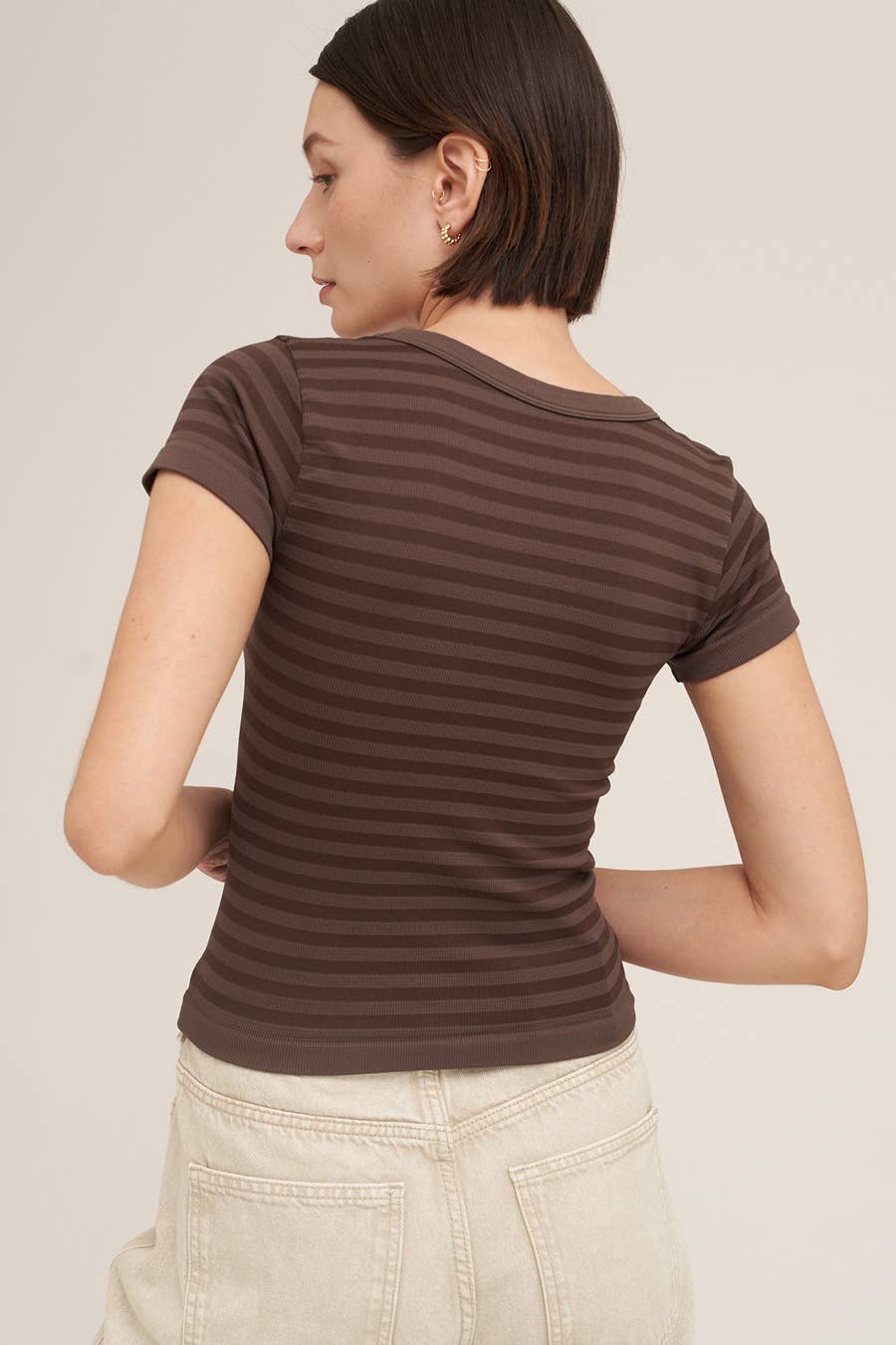 Striped Scoop Neck Top