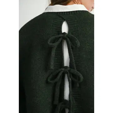 Solid Tie Back Sweater Top