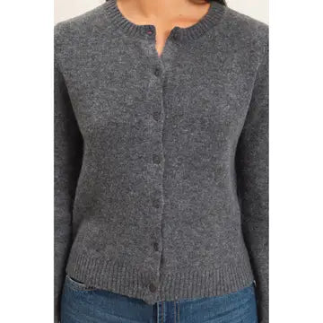 Classic Crew Neck Button-Up Cardigan