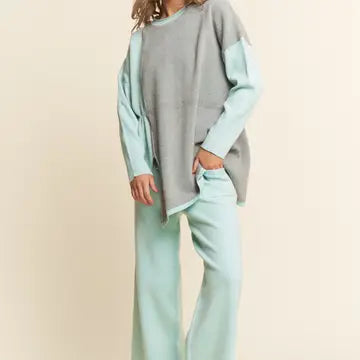 Soft Knit 2PC Set Long Sleeve Top & Bottoms