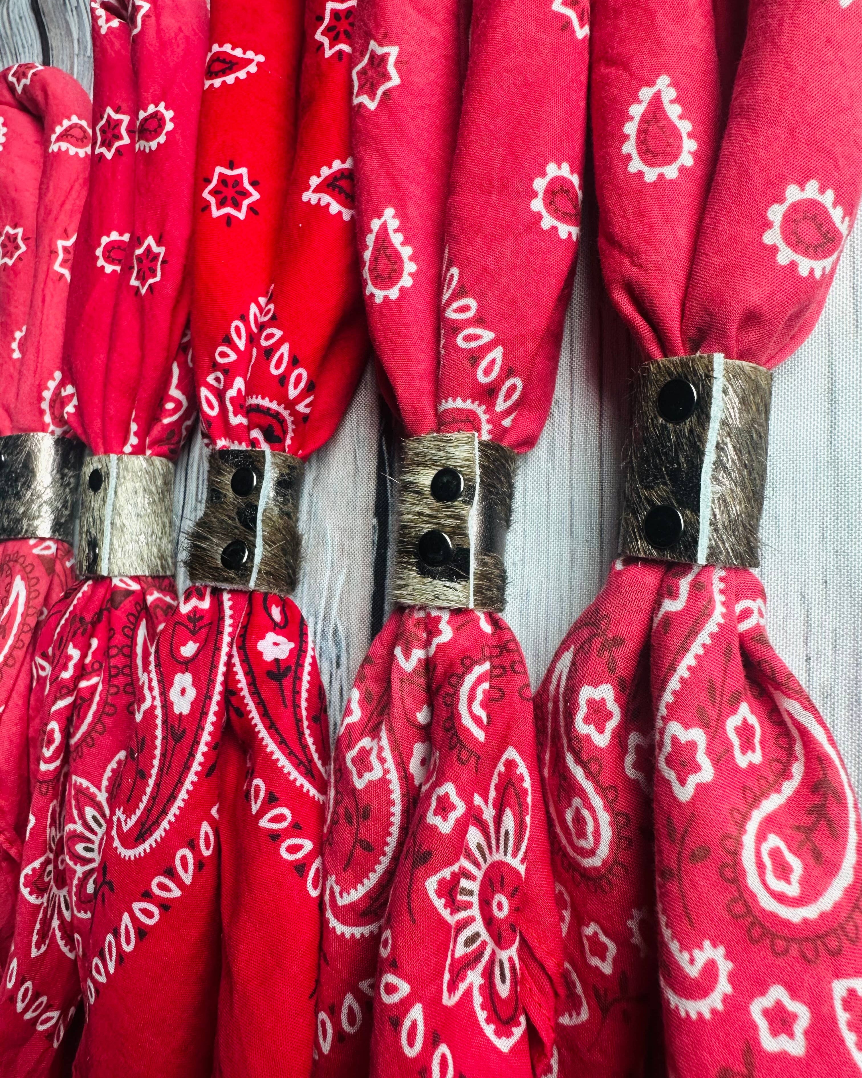 Cherry Red Hand Dyed Bandanas 