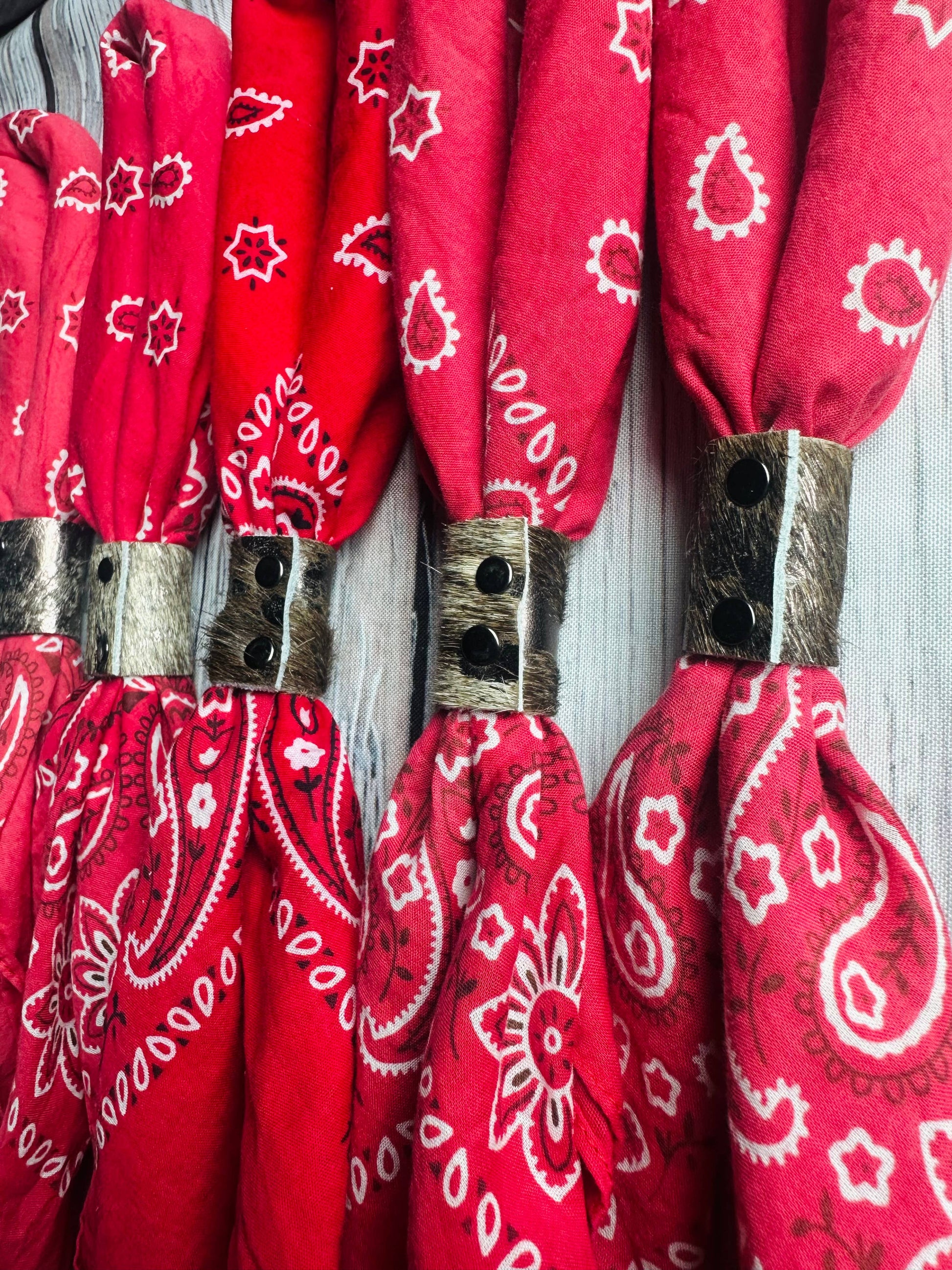 Cherry Red Hand Dyed Bandanas 