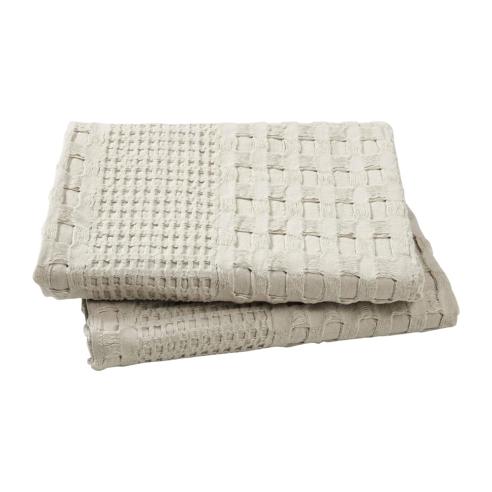 Natural Waffle Weave Cotton Queen Sham Set of 2