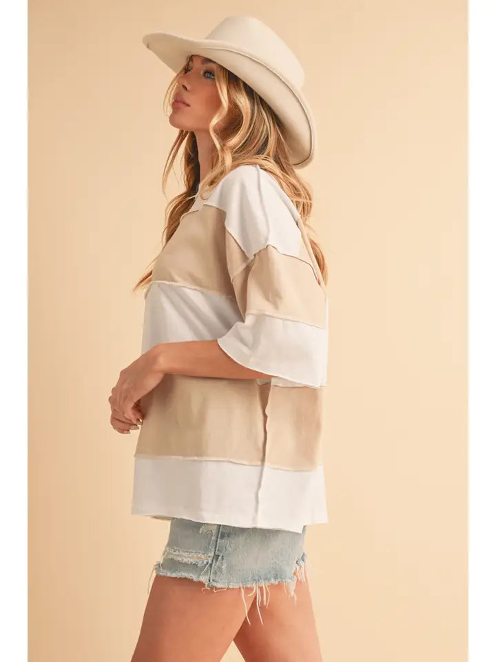 Polly Deconstructed Oversized Color Block Tee