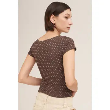 Reversible Polka Dot Short Sleeve Top