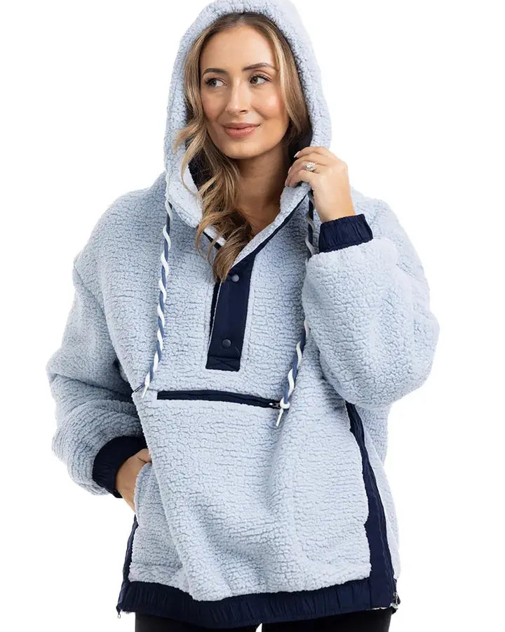 Two-Toned Sherpa Fleece Pullover