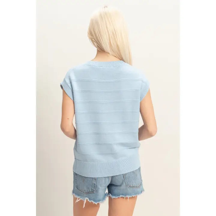 Textured Round Neck Dolman Sleeve Top