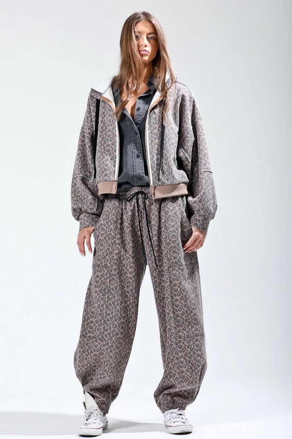 NoaBoa Leopard Print Sweatpants