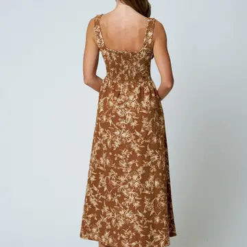 Floral Toile Corset Midi Dress