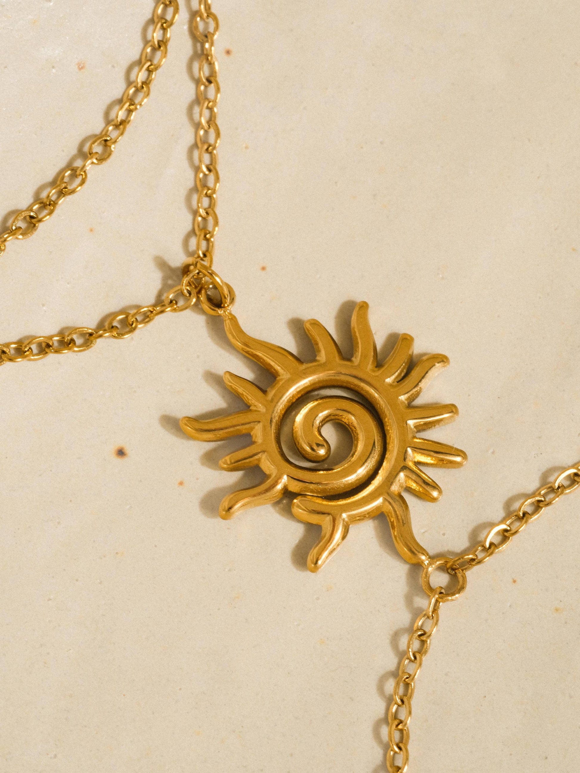 Carmela 18K Gold Non-Tarnish Sun Charm Hand Chain