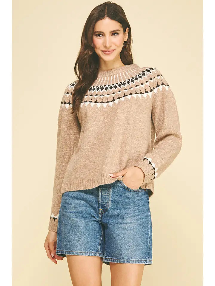 Pinch Northern Style Pattern Knit Sweater