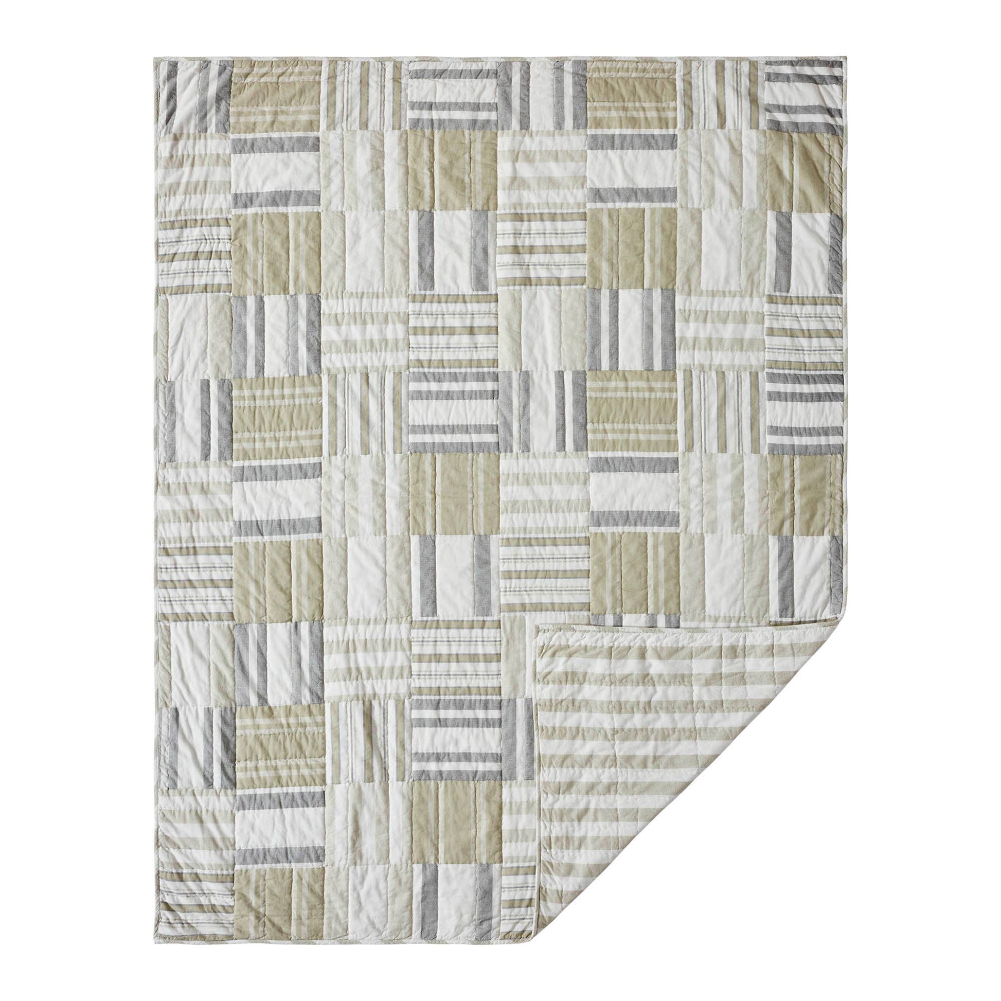Finders Keepers Neutral Quilted Throw 50x60