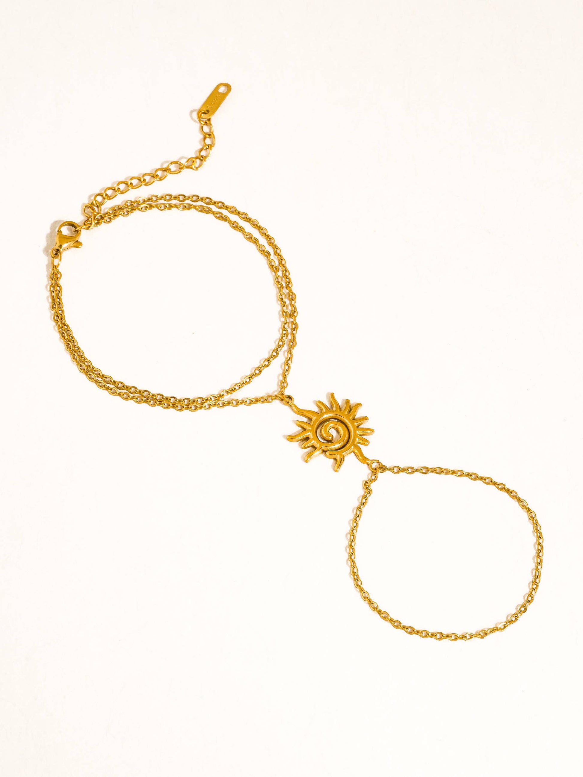 Carmela 18K Gold Non-Tarnish Sun Charm Hand Chain