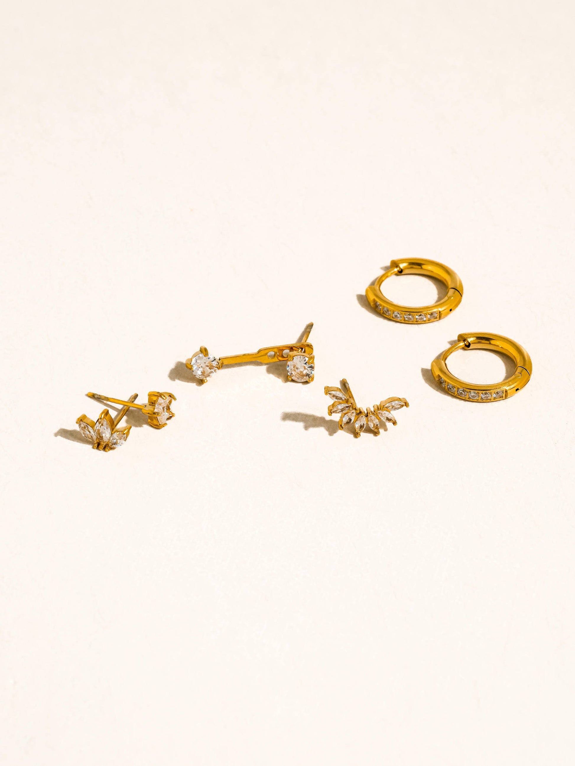 Novaé 18K Gold Non-Tarnish CZ Mix Earring Set
