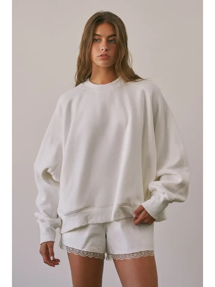 Creamon Sloane Ultra-Soft Oversized Pocket Crewneck Sweatshirt