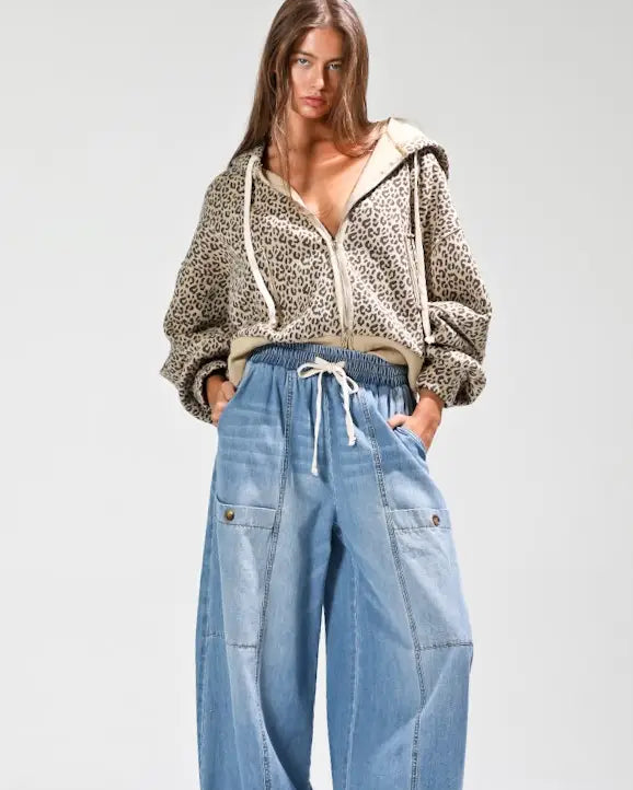 Denim Barrel Pants
