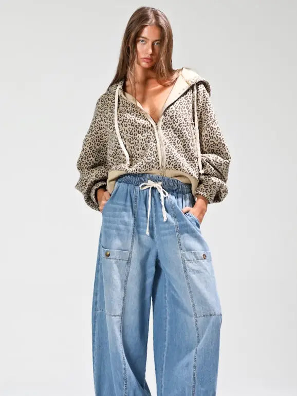 Denim Barrel Pants