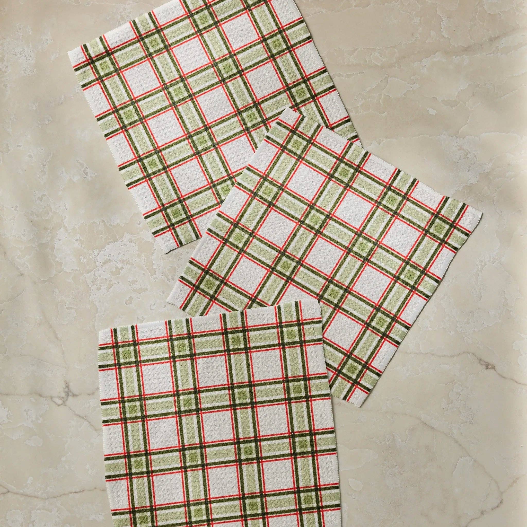 Stocking Plaid Dishcloth Set - Holiday 2026